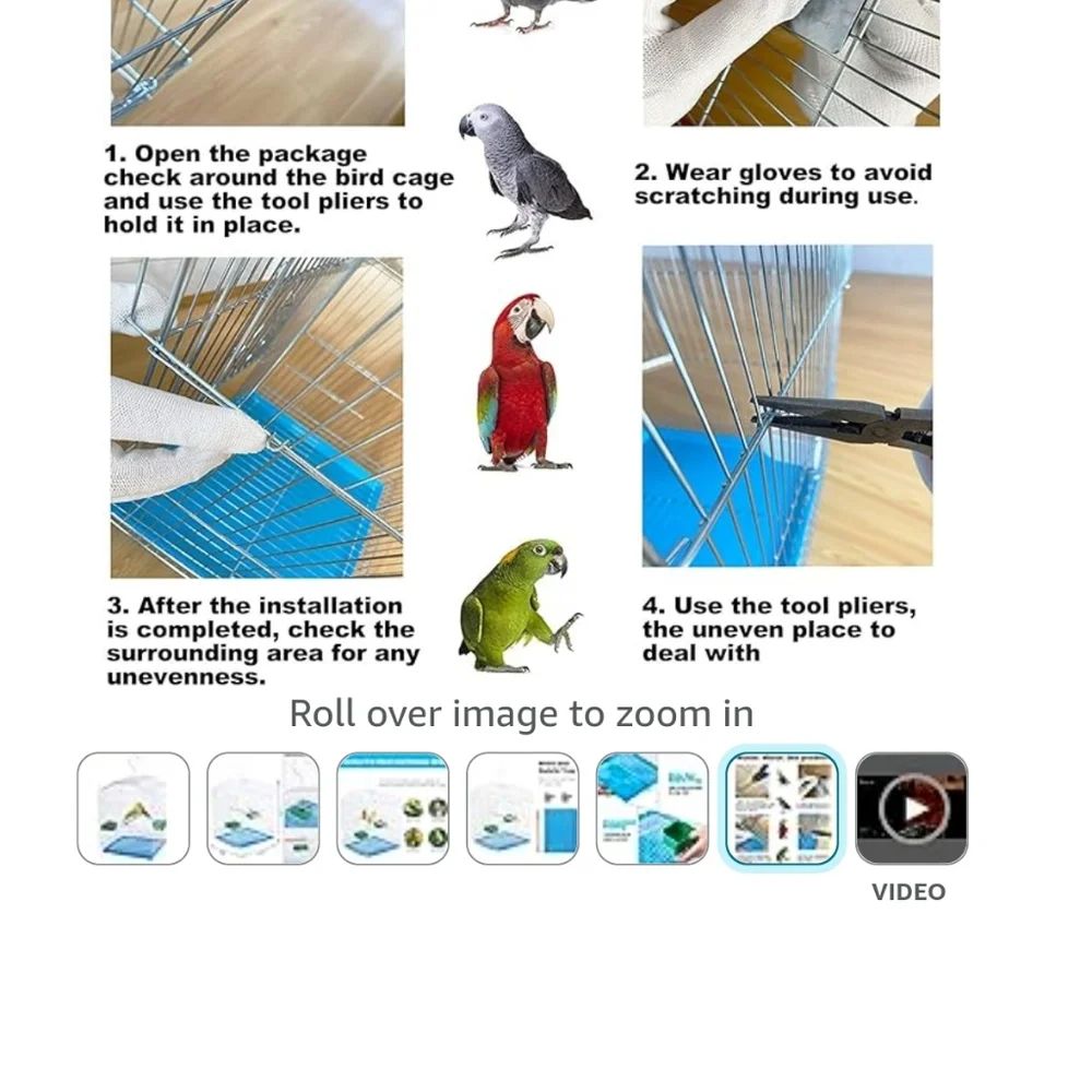 Small bird travel cage with blue plastic removable tray